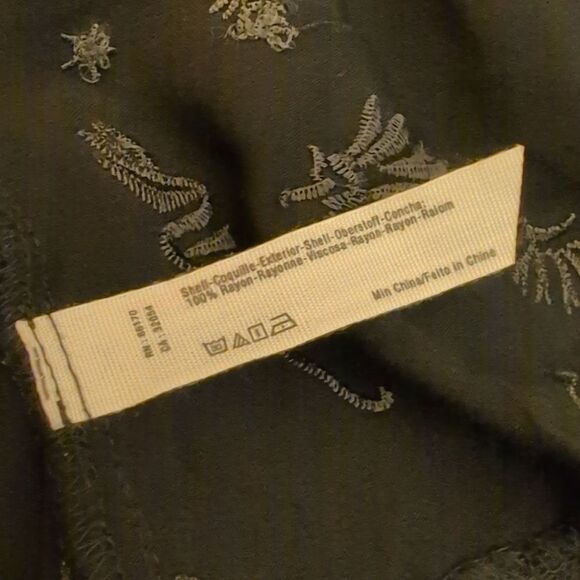 Intimately Free People black lace embroidered ruffle sheer slip dress size M - Picture 7 of 7